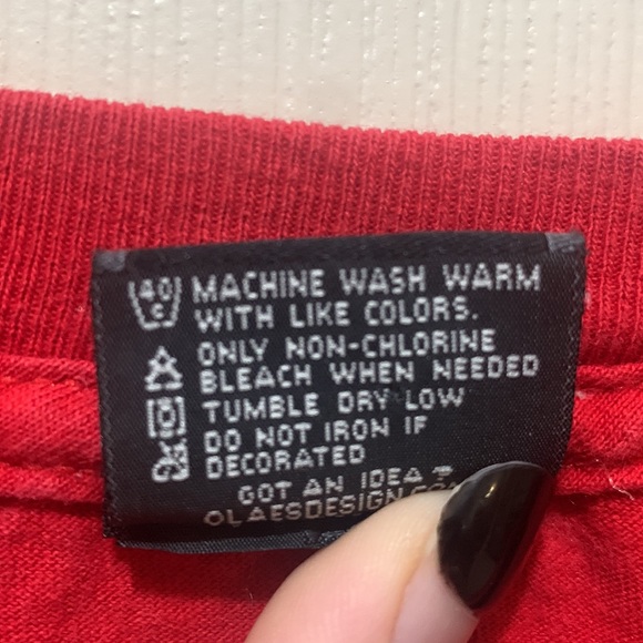 Y2K Dragon on Mushroom Red Cropped Short Sleeve T-shirt Sz Large 100% Cotton - Picture 4 of 5